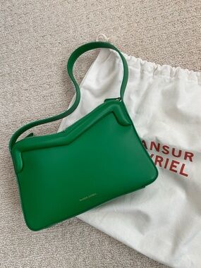 Mansur Gavriel Emerald Green Leather Shoulder Ba\